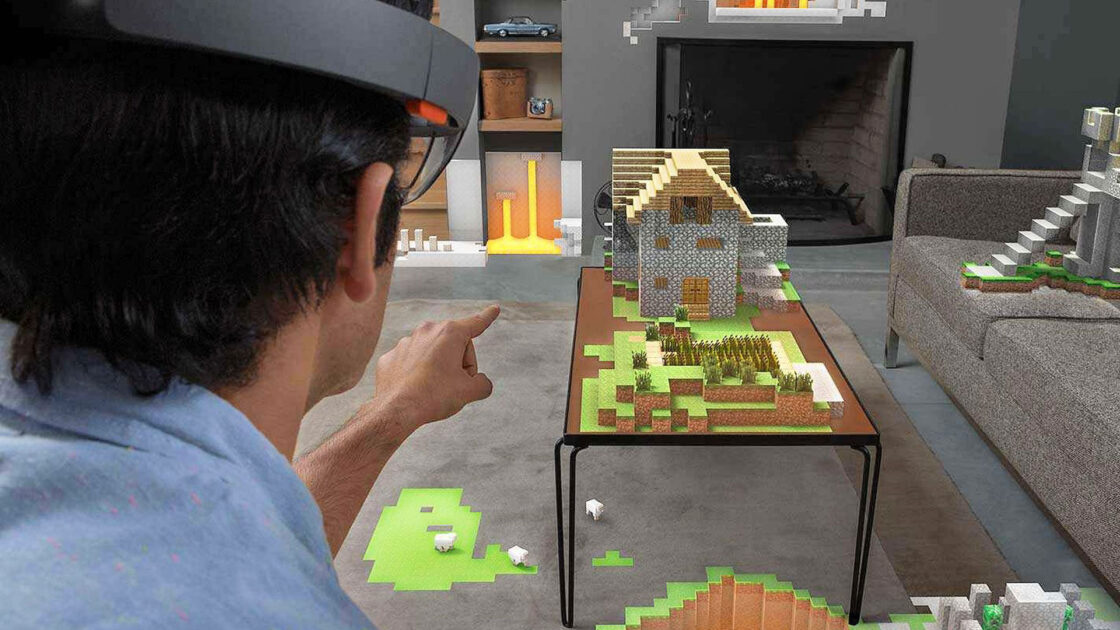 Microsoft's demo of Minecraft running on the HoloLens