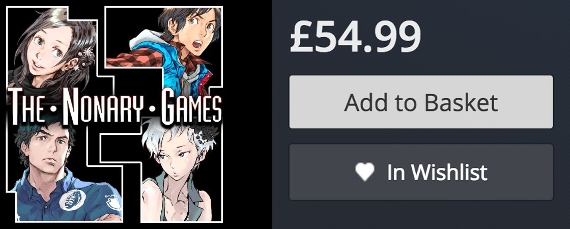 Text in image: "The Nonary Games. £54.99"