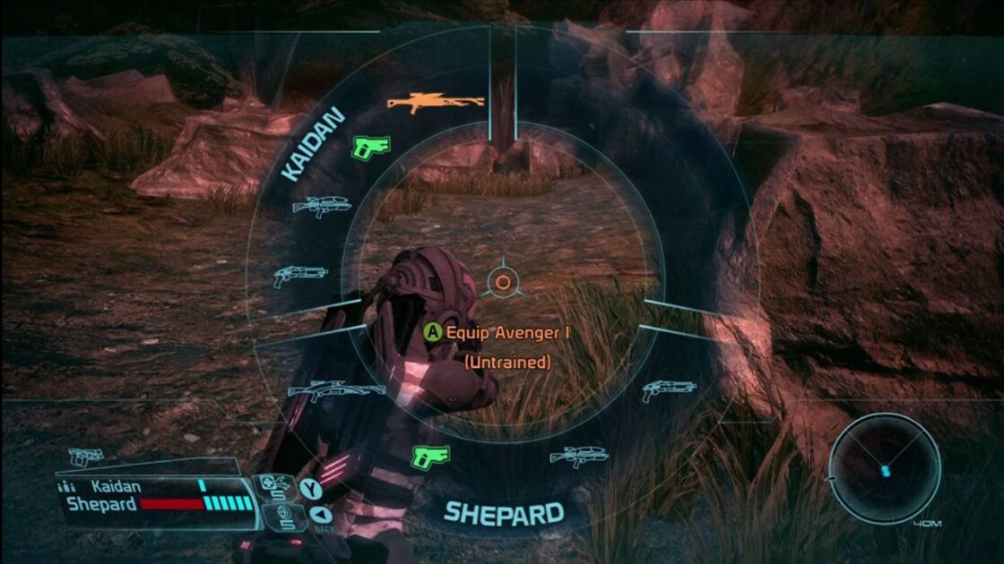 A Mass Effect screenshot showing genuinely one of the most cluttered UI's we've ever seen